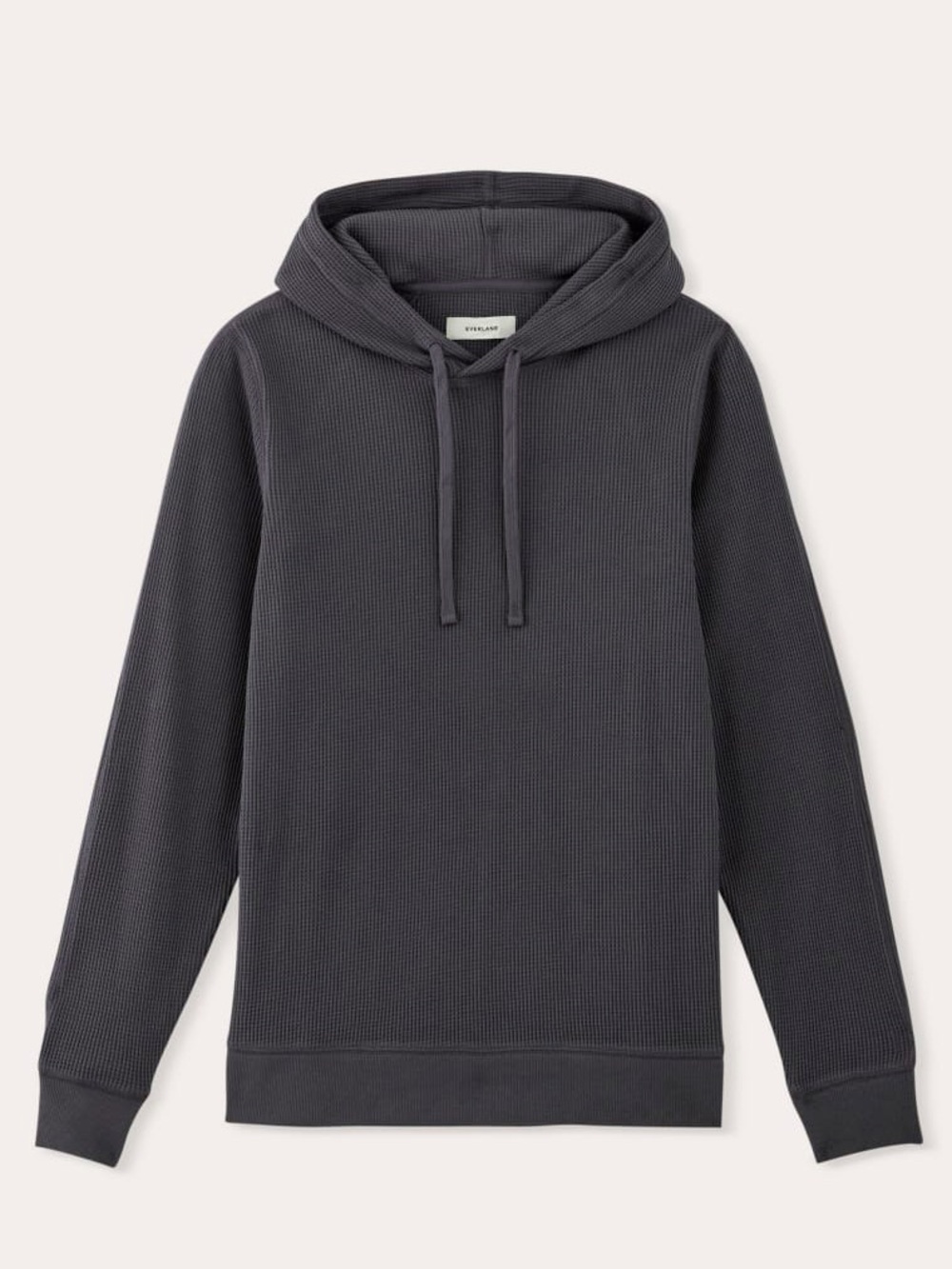 EVERLANE The Waffle-Knit Hoodie Organic Cotton Charcoal Grey Size XL Casual